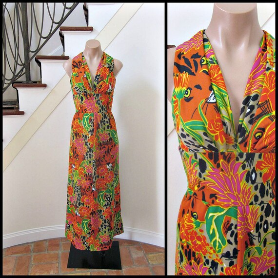 70s Leopard Maxi Dress