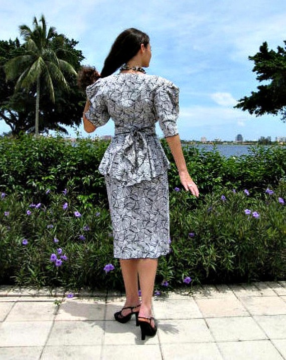 Vintage 80s Peplum Skirt Suit: Holly's Harp Two-P… - image 4