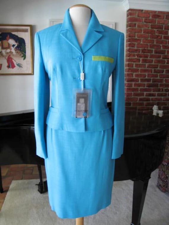 Vintage Versus Gianni Versace Suit: Turquoise Wool Blend, Size IT