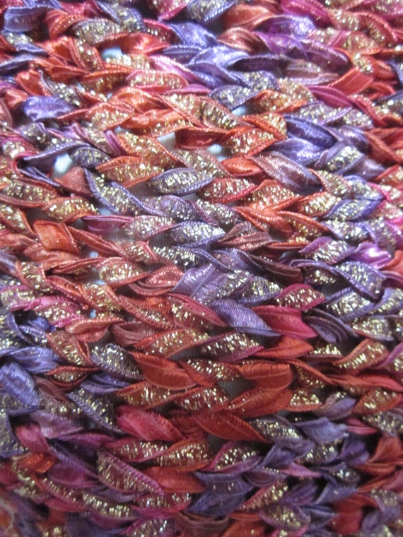 Hand Knit Shawl / OSFM / Gold shawl / Gold Pink P… - image 10