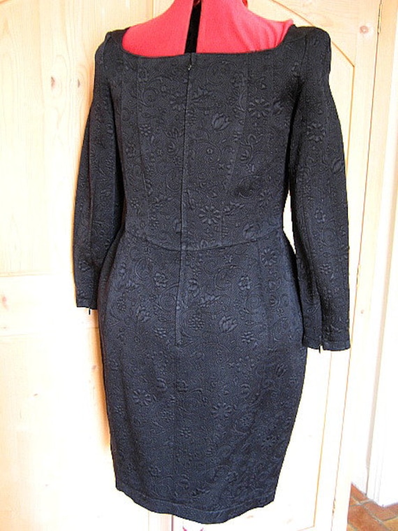 French Couture Silk and Wool Dress / Vintage Cout… - image 6