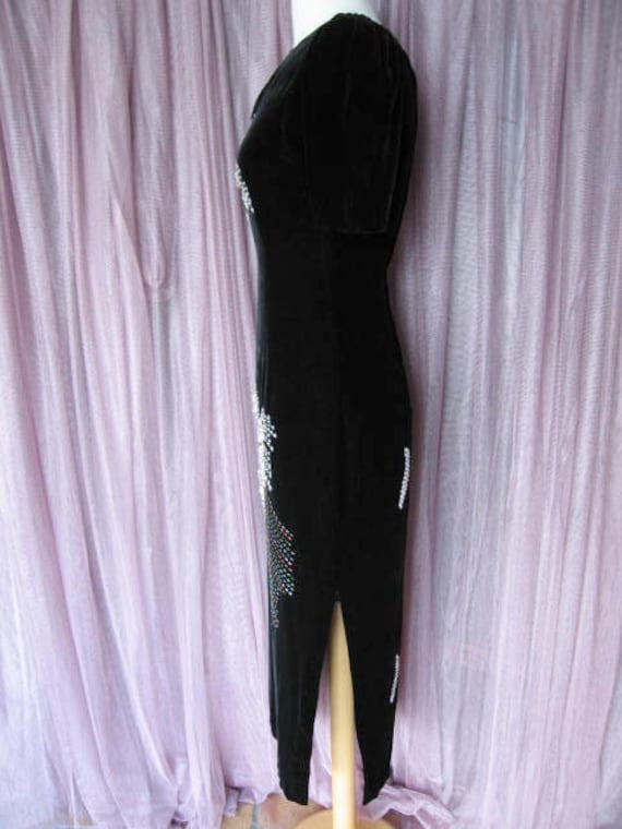 Velvet beaded gown / Vintage Velvet Gown / Silk V… - image 6
