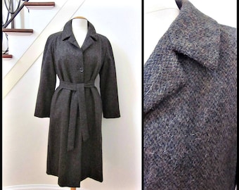 Vintage Alpaca Tweed Coat: Italian Wool Blend, Fits M