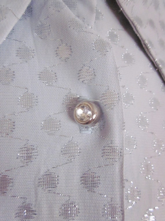 60s lame Blouse / Vintage Silver Lame blouse / 60… - image 9