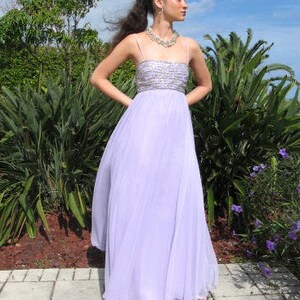 Victoria Royal Gown / Vintage Lavender Gown / Silver Beaded - Etsy