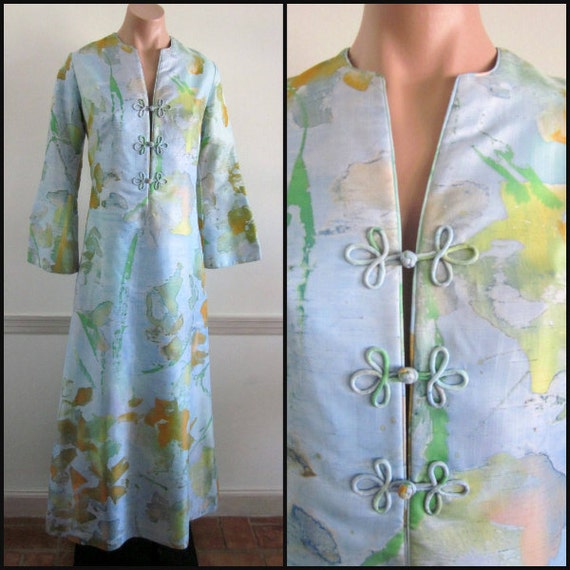 TEGAKI caftan / hand painted caftan / vintage caft