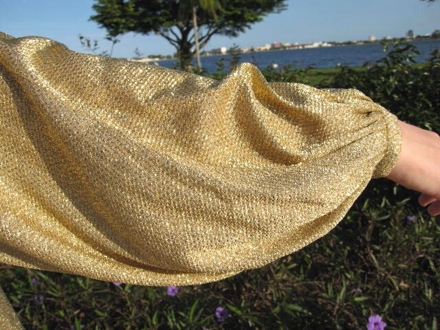 halston heritage gold lame dress Fantastic 1970s Halston Metallic Gold Lame Lurex Full Length Caftan Dress w  Notched Neckline main image 1