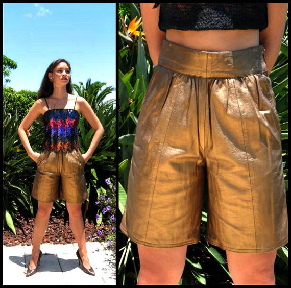 Giorgio Armani Leather Shorts / fits XS-S / Vintag