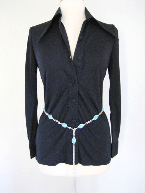 60s Silk Knit Maxi Skirt and tunic top Set / Mod … - image 3
