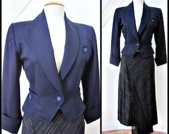 Yves Saint Laurent Jacket / Vintage YSL Jacket / fits S-M / Yves Saint Laurent Variations Jacket / 80s YSL Jacket / YSL navy blue Jacket