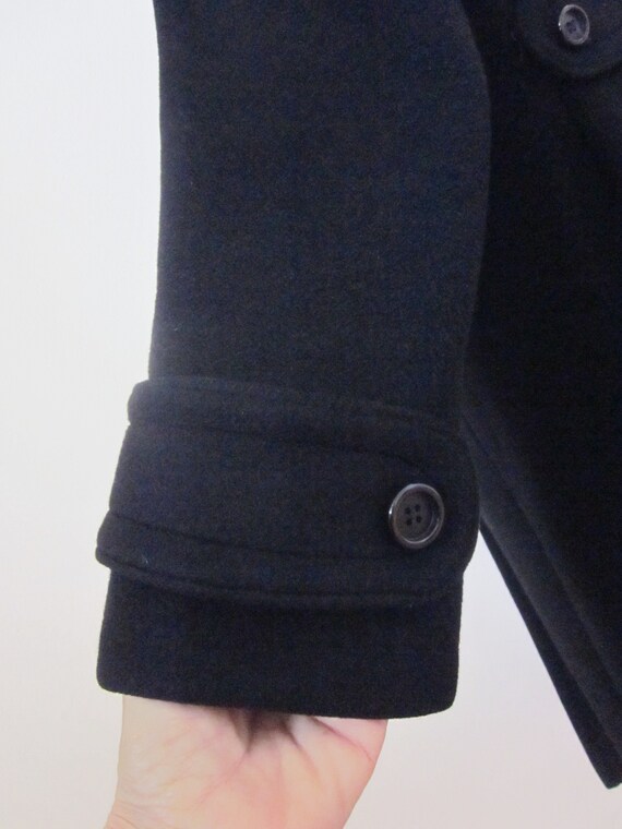 70s Black Cashmere Coat / Regency Cashmere Coat /… - image 9