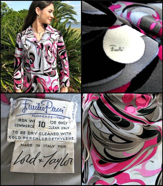 Vintage 70s Emilio Pucci Cotton Velveteen Dress Suit: Made in