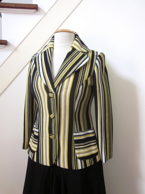 Mod jacket / fits S / 60s Striped Jacket / Mod kn… - image 3