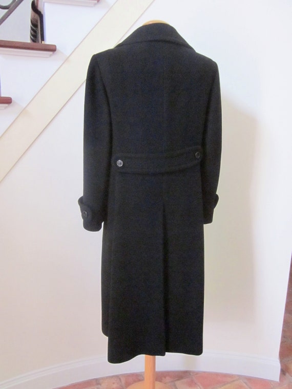 70s Black Cashmere Coat / Regency Cashmere Coat /… - image 8