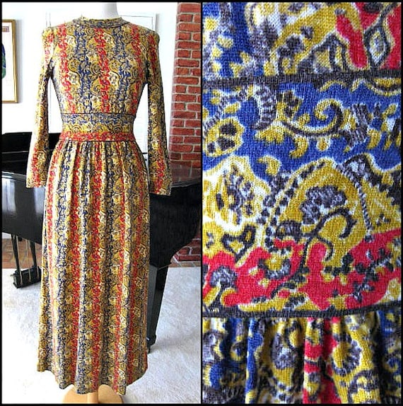 GOLDWORM Dress / fits XS-S / Vintage 70s Goldworm