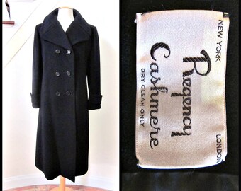 70s Black Cashmere Coat / Regency Cashmere Coat / Fits M / - Etsy