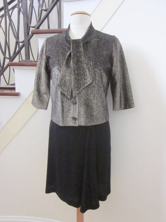 Vintage Gold Lame blouse / fits S / 60s Lame' Blo… - image 3