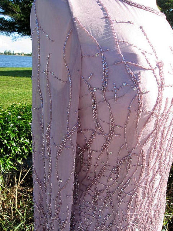 Lavender Beaded Dress / Vintage Lavender Cocktail… - image 5