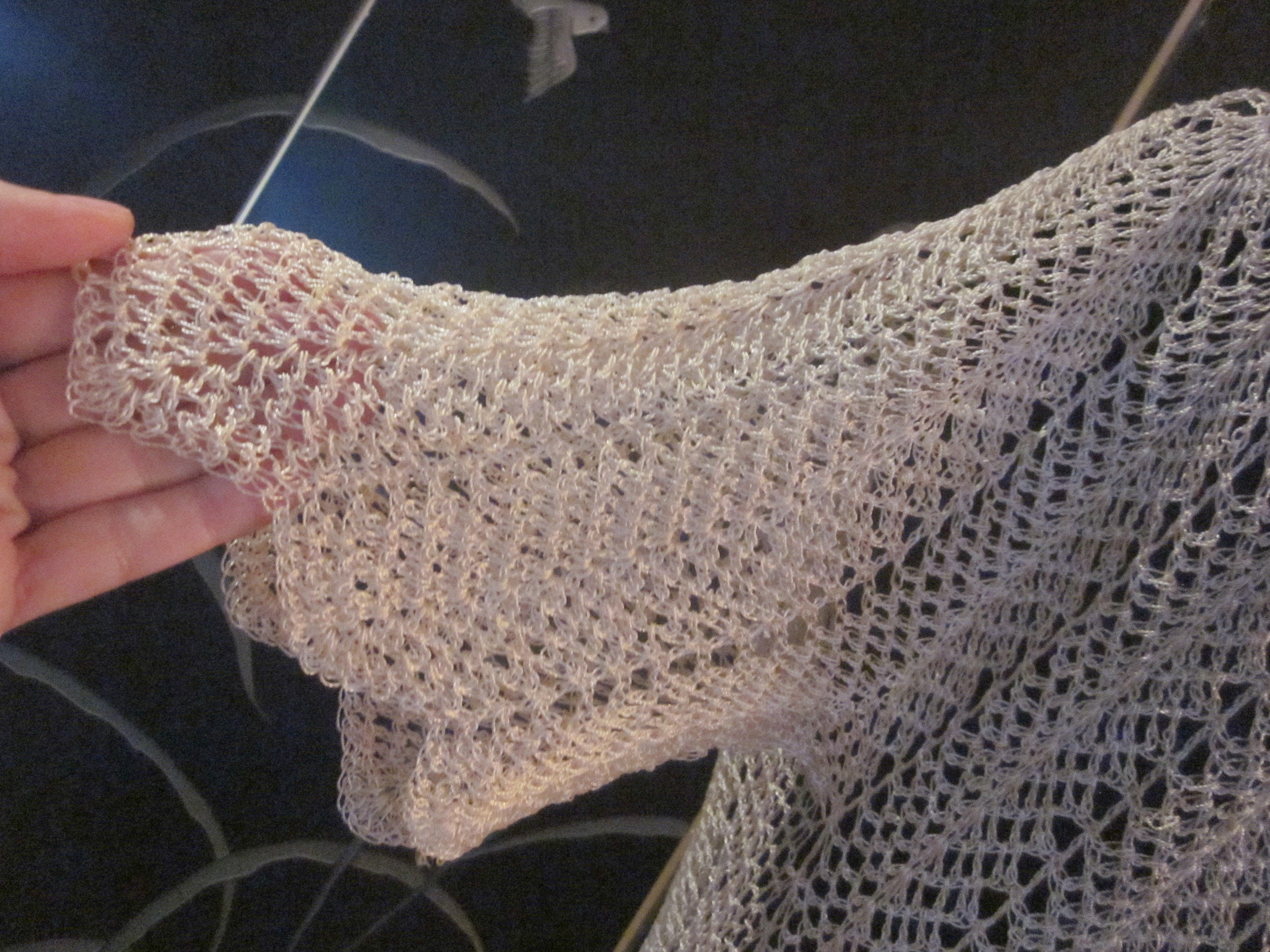 70s Crochet Dress / Vintage Crochet Dress / Fits S-L / Ivory