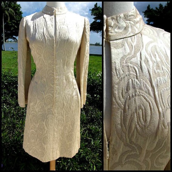 60s Brocade Dress / Vintage Brocade Dress / fits … - image 1