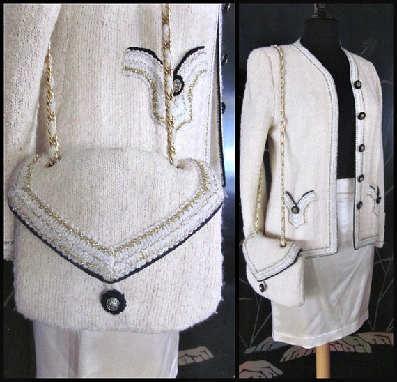 Adolfo Jacket and Purse Set / fits S / Vintage Ado