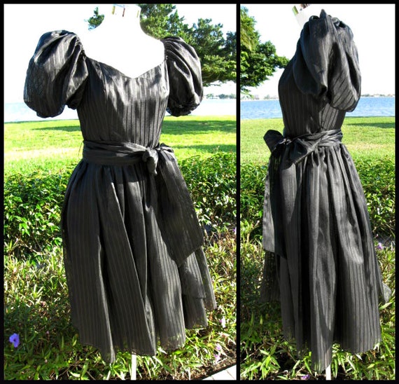 Roberta Dress / fits XS-S / Vintage Black Party D… - image 1