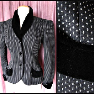 Norma Kamali Jacket / Sz 6 fits M / Vintage Norma Kamali Jacket / Kamali 40s Style Nipped Waist Jacket / Victorian style jacket