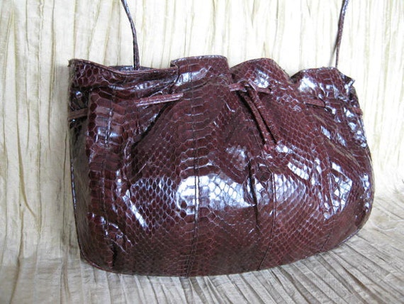 Mary McFadden Snake Purse / Brown Snakeskin Purse