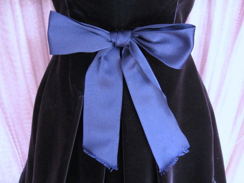 Vintage Scaasi Blue Velvet Dress: Couture Boutique, Fits S/M bild 8