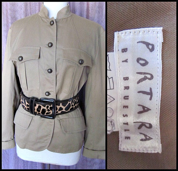 Portara Safari Jacket / fits M / Vintage Safari J… - image 1