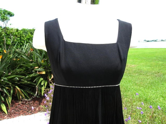 60s Fringed Dress / Fringed LBD / fits XS-S / 60s… - image 5