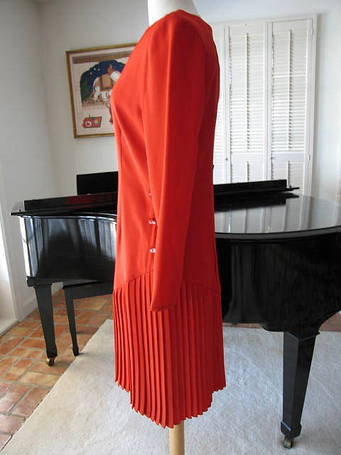 strapless open back dress F/W 1985 Bill Blass Vintage Red Dress in Bias Cut Velvet Evening Gown –  Modig main image 0