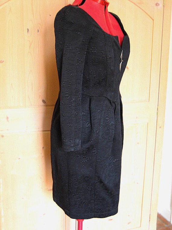 French Couture Silk and Wool Dress / Vintage Cout… - image 10