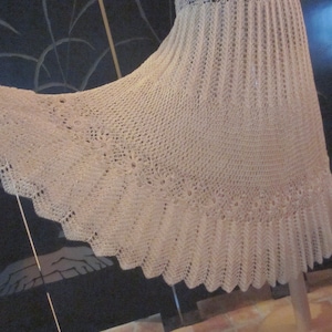 70s Crochet Dress / Vintage Crochet Dress / fits S-L / Ivory Crochet Dress / Bridal Crochet Dress / 70s Silky Crochet Dress image 7