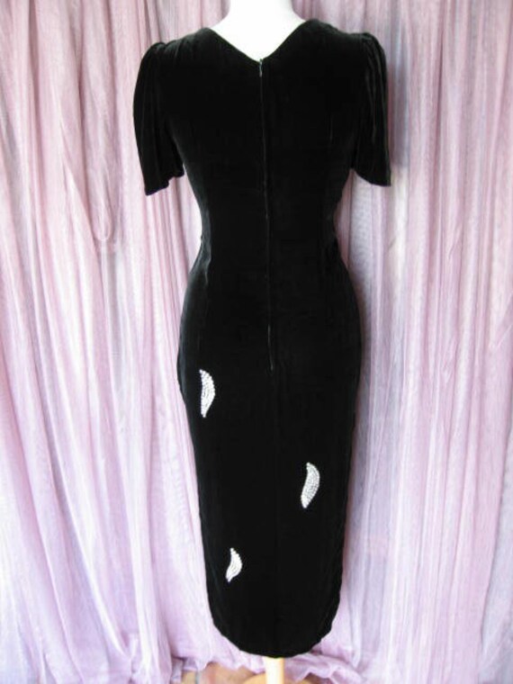 Velvet beaded gown / Vintage Velvet Gown / Silk V… - image 7