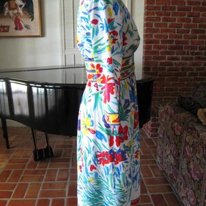 70s Floral Dress / Matti of Lynne by PinaLo Voi / Border Print Dress / fits M image 3