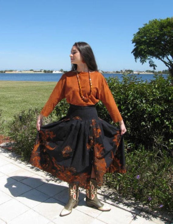 スカート vintage African batik skirt 1970's Cotton Batik Wrap Skirt – NOIROHIO VINTAGE