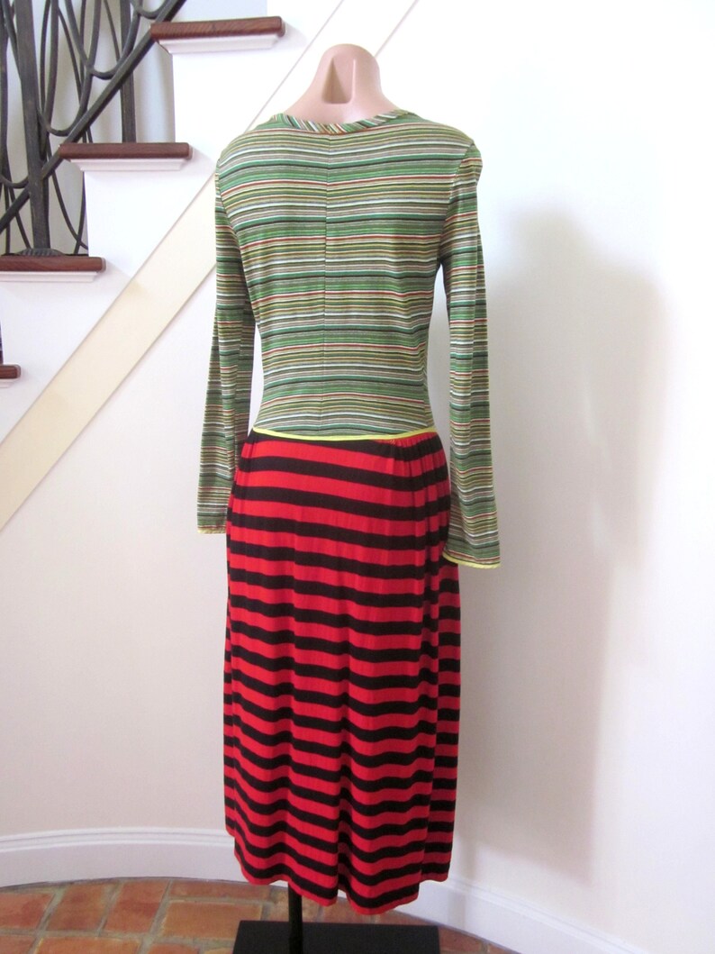 Alley Cat by Betsey Johnson / fits M / 70s Alley Cat Dress / Rare Vintage Alley Cat by Betsey Johnson Dress / Mod Striped Dress image 9