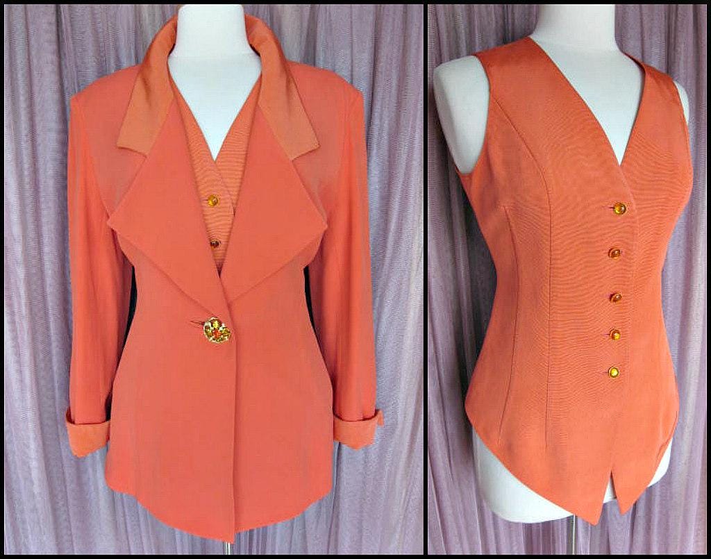 ☆NINA RICCI☆ スタイリッシュサテンノースリーブブレザー♪ Nina Ricci Blazer - Etsy
