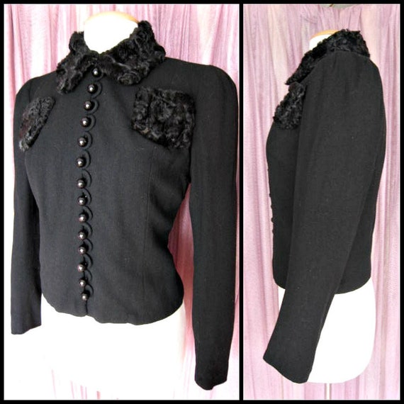 40s jacket / fits XS-S / 1940s jacket / 40s lamb t