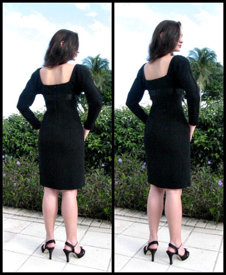CAROLYNE ROEHM Dress / fits xs-s / Vintage Carolyne Roehm Dress / 80s Couture Dress / Vintage LBD / Carolyne Roehm Little Black Dress image 4