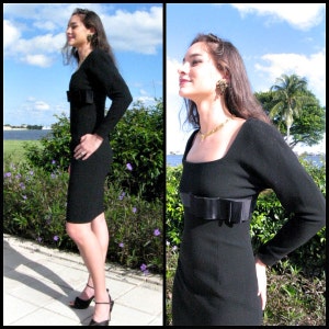 CAROLYNE ROEHM Dress / fits xs-s / Vintage Carolyne Roehm Dress / 80s Couture Dress / Vintage LBD / Carolyne Roehm Little Black Dress image 3