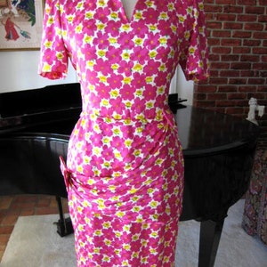 MARTHA Palm Beach Dress / Vintage 80s Silk Dress / Vintage Dress Made in Italy / Pink Silk Dress / Vintage 80s Martha Palm Beach Dress image 2