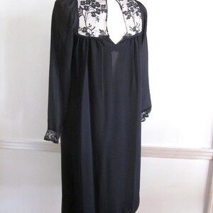 Hanae Mori Dress / Vintage Hanae Mori Dress / Black Lace Hanae Mori Dress / Lace LBD / fits S / 70s Hanae Mori Silk and Lace Dress image 4