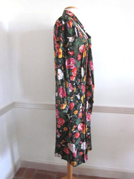 ALBERT NIPON Boutique Vintage Dress / Floral silk… - image 4