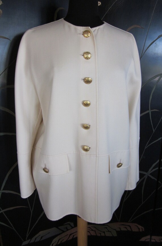 Ognibene Zendman Jacket / Italian Couture Jacket / 80s Ivory 