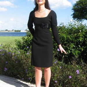 CAROLYNE ROEHM Dress / fits xs-s / Vintage Carolyne Roehm Dress / 80s Couture Dress / Vintage LBD / Carolyne Roehm Little Black Dress image 2