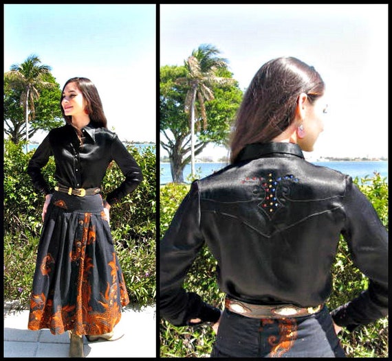 San Francisco Shirt Works Blouse / fits S / 70s We