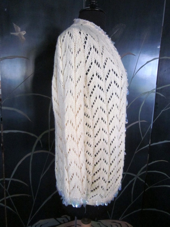 Hand knit 50s Cardigan / fits S-M / Vintage 50s p… - image 3