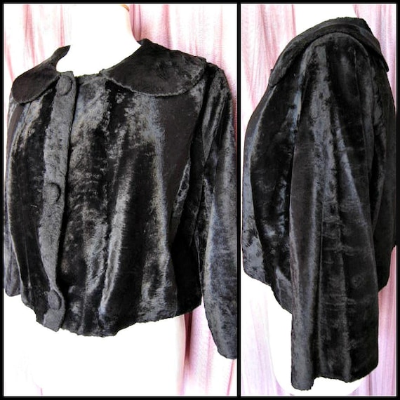 50s velvet jacket / fits M / 1950s velvet jacket /